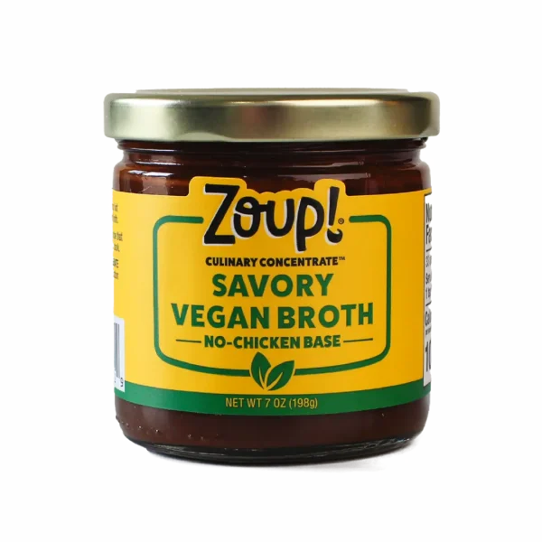 Zoup culinary concentrate savory vegan broth no chicken base. Net weight 7oz (198g)